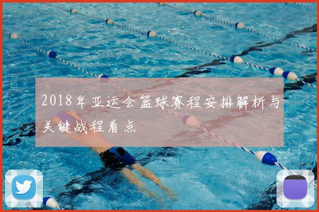 2018年亚运会篮球赛程安排解析与关键战程看点